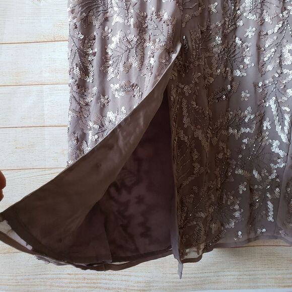 Mac Duggal Sparkling Mauve Sequined Midi Dress - Picture 8 of 11